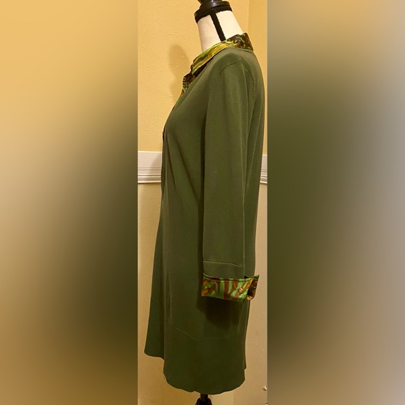 MISS TINA Sweater w/ Attached Shirt; Green w/ gold accents; Large; NWOT. - Picture 5 of 8